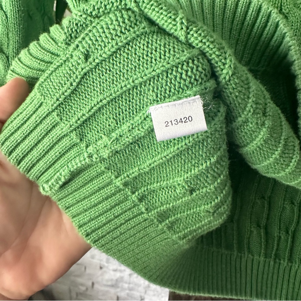 LOFT Kelly Green Ribbed cableKnit Sweater Size Small - Picture 4 of 9